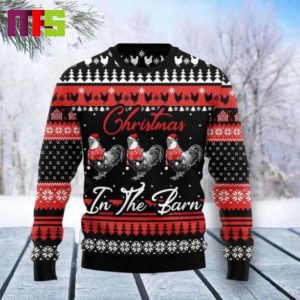 Chicken Farm Christmas In The Barn Xmas Ugly Sweater 2023