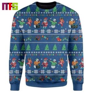 Christmas Band On Blue Background Christmas Ugly Sweater 2023