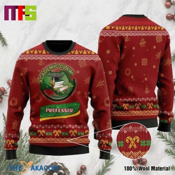 Christmas Patterns Teacher Academic Claw Professor Xmas Ugly Sweater 2023