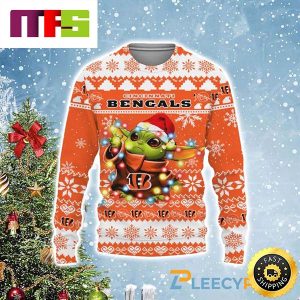 Cincinnati Bengals Baby Yoda Star Wars Cute Funny Best For 2023 Holiday Christmas Ugly Sweater