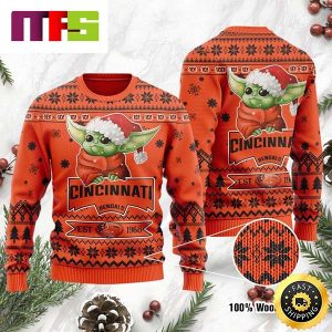 Cincinnati Bengals Cute Baby Yoda Grogu Cute Funny Best For 2023 Holiday Christmas Ugly Sweater