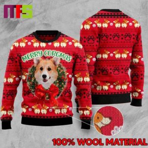 Corgi Merry Corgmas On Red Background Funny Christmas Ugly Sweater 2023 Corgi Merry Corgmas On Red Background Funny Christmas Ugly Sweater 2023