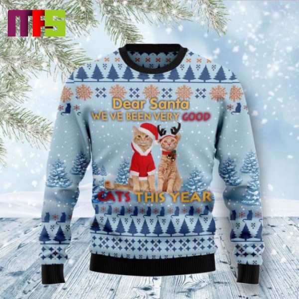 Dear Santa We Been Very Good Cats This Year Christmas Ugly Sweater 2023