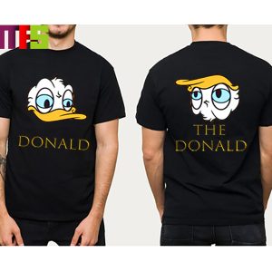Donald Duck Upside Down Is Secretly Donald Trump Two Sided Funny Meme T-Shirt