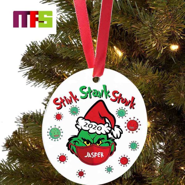 Face Mask Grinch Stink Stank Stunk Custom Christmas Tree Ornaments 2023