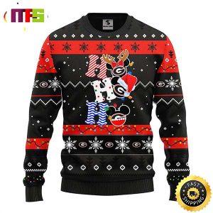 Georgia Bulldogs Hohoho Mickey Disney Funny Cute Best For 2023 Holiday Christmas Ugly Sweater