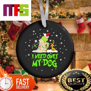 Grinch And Dog I Need Only My Dog Funny Christmas Ornaments 2023