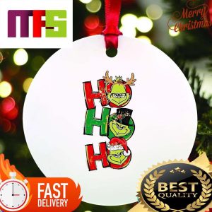 Grinch Face Cosplay Santa And Reindeer Ho Ho Ho Christmas Ornaments 2023