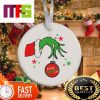 Grinch Hand Holding Mistlestoned Funny Christmas Ornaments 2023