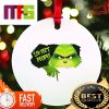 Grinch Hand Holding Stethoscope Nurse Funny Christmas Ornaments 2023