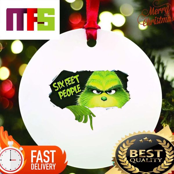 Grinch Hiding Six Feet People Funny Custom Christmas Ornaments 2023