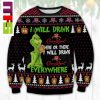 Grinchmas Blend On Navy BLue And Snow Background Christmas Ugly Sweater 2023
