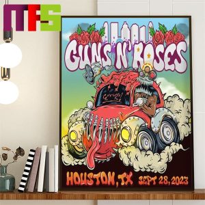Guns N Roses Houston TX September 28th North America Tour 2023 Home Decor Poster Canvas