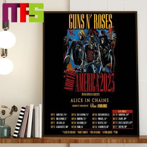 Guns N Roses North America 2023 With Special Guests Home Decor Official Poster Canvas Guns N Roses North America 2023 With Special Guests Home Decor Official Poster Canvas