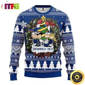 Indianapolis Colts Snoopy With Friends Cute Funny Best For 2023 Holiday Christmas Ugly Sweater