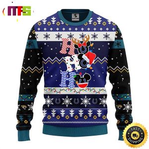 Jacksonville Jaguars HoHoHo Mickey Disney Funny Cute Best For 2023 Holiday Christmas Ugly Sweater