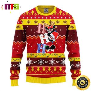 Kansas City Chiefs HoHoHo Mickey Disney Funny Cute Best For 2023 Holiday Christmas Ugly Sweater