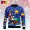 Light Lantern On Black Background Christmas Ugly Sweater 2023