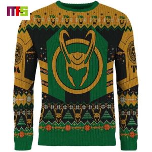 Loki The Christmas Variant Marvel Pine Tree Pattern Unique Idea Best For 2023 Holiday Christmas Ugly Sweater