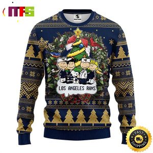 Los Angeles Rams Snoopy With Friends Cute Funny Best For 2023 Holiday Christmas Ugly Sweater
