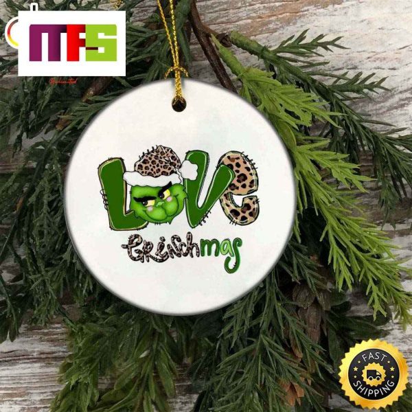 Love Grinchmas With The Grinch Face Funny Custom Christmas Tree Decorations 2023