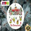 Merry Christmas Grinch On Red And Snow Background Christmas Ornaments 2023