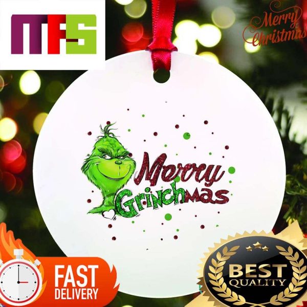 Merry Grinchmas The Grinch With Colorful Snow Custom Christmas Ornaments 2023