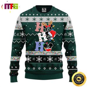 Michigan State Spartans Hohoho Mickey Disney Funny Cute Best For 2023 Holiday Christmas Ugly Sweater