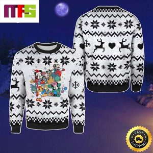 Mickey And Friends Merry Christmas Reindeer And Snowflake Pattern Disney Funny Cute Best For 2023 Holiday Christmas Ugly Sweater