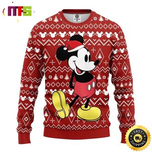 Mickey Iconic Pose Mickey And Snowflake Pattern Disney Funny Cute Best For 2023 Holiday Christmas Ugly Sweater