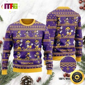 Minnesota Vikings Mickey Mouse Player Disney Funny Cute Best For 2023 Holiday Christmas Ugly Sweater