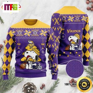 Minnesota Vikings Peanuts Snoopy Cute Funny Best For 2023 Holiday Christmas Ugly Sweater