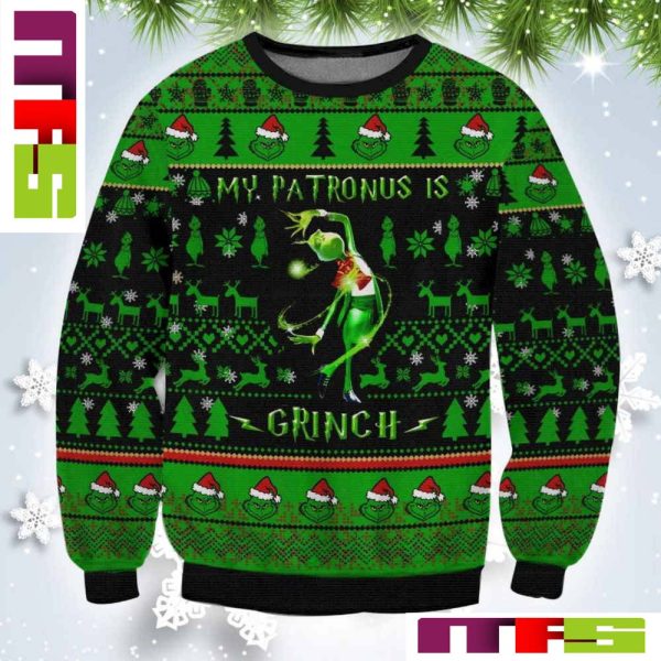 My Patronus Is Grinch Funny Christmas Ugly Sweater 2023