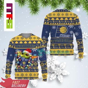 NBA Indiana Pacers Cute Baby Yoda Star Wars Christmas Ugly Sweater 2023