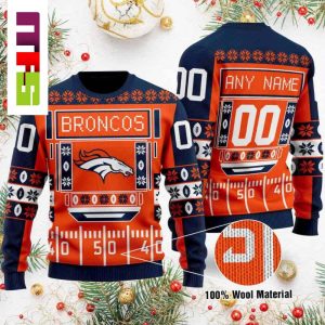 NFL Denver Broncos On Orange And Black Background Christmas Ugly Sweater 2023