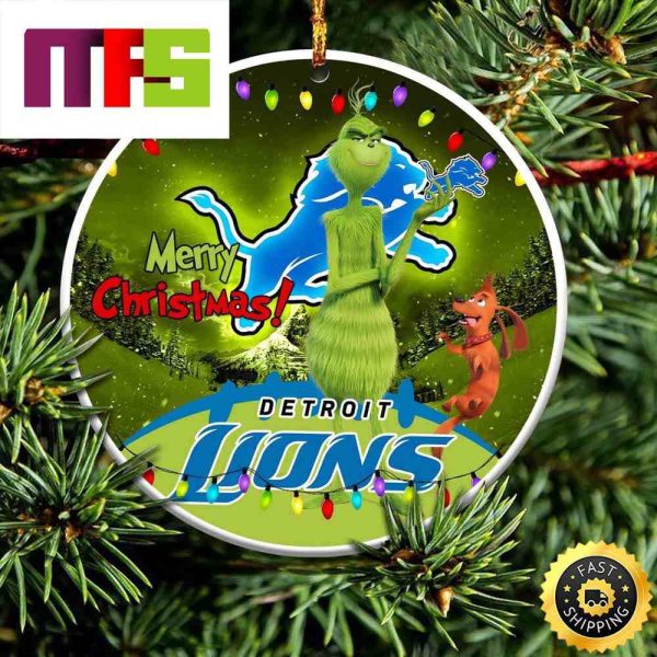 NFL Detroit Lions With Funny Grinch Custom Christmas Ornaments 2023