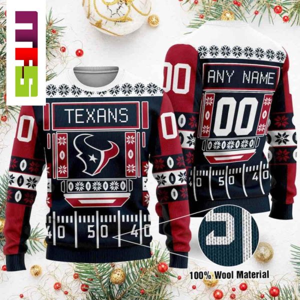 NFL Houston Texans On Black And Red Background Christmas Ugly Sweater 2023