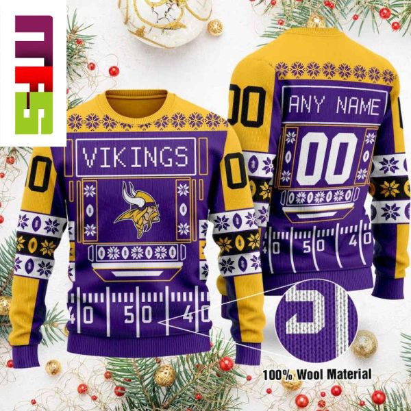 NFL Minnesota Vikings On Purple And Yellow Background Christmas Ugly Sweater 2023