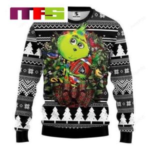 NFL Oakland Raiders With Grinch Hug Christmas Ugly Sweater 2023