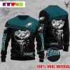 NFL Philadelphia Eagles Skull Flower Idea Christmas Ugly Sweater 2023