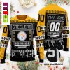 NFL Pittsburgh Steelers On Black Background Christmas Ugly Sweater 2023