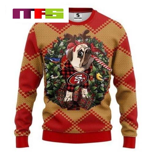 NFL San Francisco 49ers Pug Dog Idea Christmas Ugly Sweater 2023