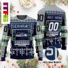 NFL Seattle Seahawks Skull Flower Idea Christmas Ugly Sweater 2023