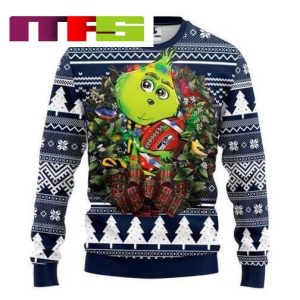 NFL Seattle Seahawks With Grinch Hug Christmas Ugly Sweater 2023