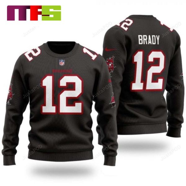 NFL Tampa Bay Buccaneers Number 12 Brady Christmas Ugly Sweater 2023