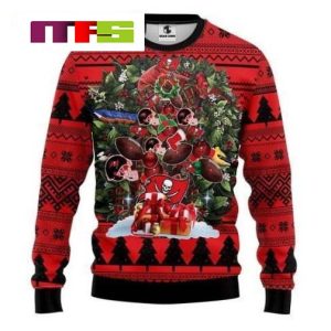 NFL Tampa Bay Buccaneers With Christmas Tree Xmas Ugly Sweater 2023