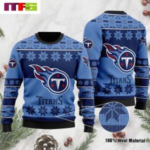 NFL Tennessee Titans Big Logo On Blue Background Christmas Ugly Sweater 2023