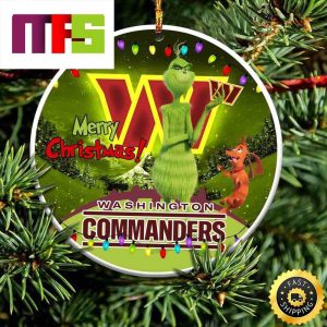 NFL Washington Commanders With Funny Grinch Custom Christmas Ornaments 2023