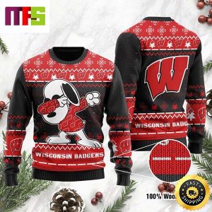 NFL Wisconsin Badgers Snoopy Dabbing Cute Funny Best For 2023 Holiday Christmas Ugly Sweater