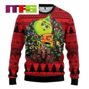 NHL Calgary Flames With Grinch Hug Christmas Ugly Sweater 2023
